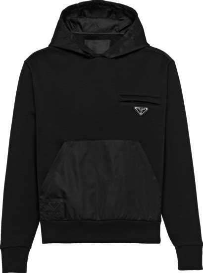 prada black hoodie|Prada nylon hoodie.